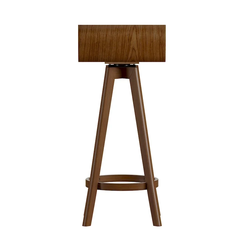 Mid-Century Modern Swivel Wood Stool