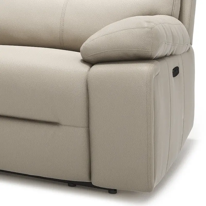 Leather Power Reclining Loveseat with Console and Cup Holders