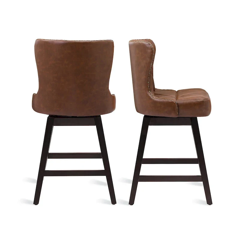 Dark Grey / Black / Brown / Off-White Mid-Century Swivel Bar Stool, Set of 4