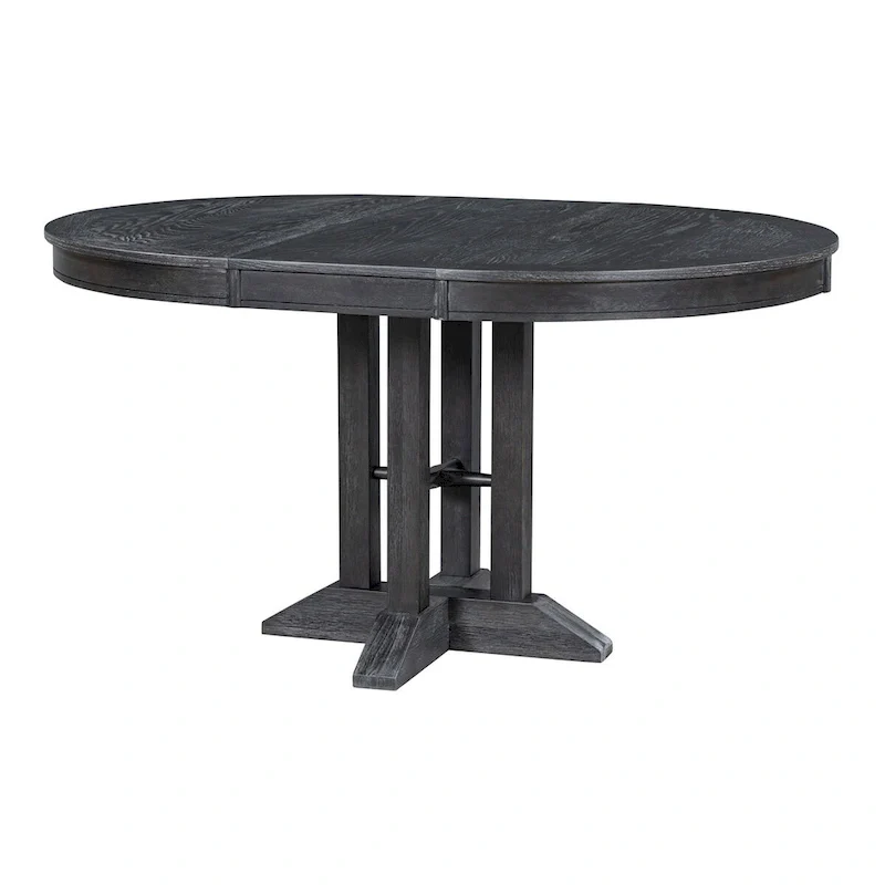 Retro Style Dining Table with Extendable Tabletop - N/A