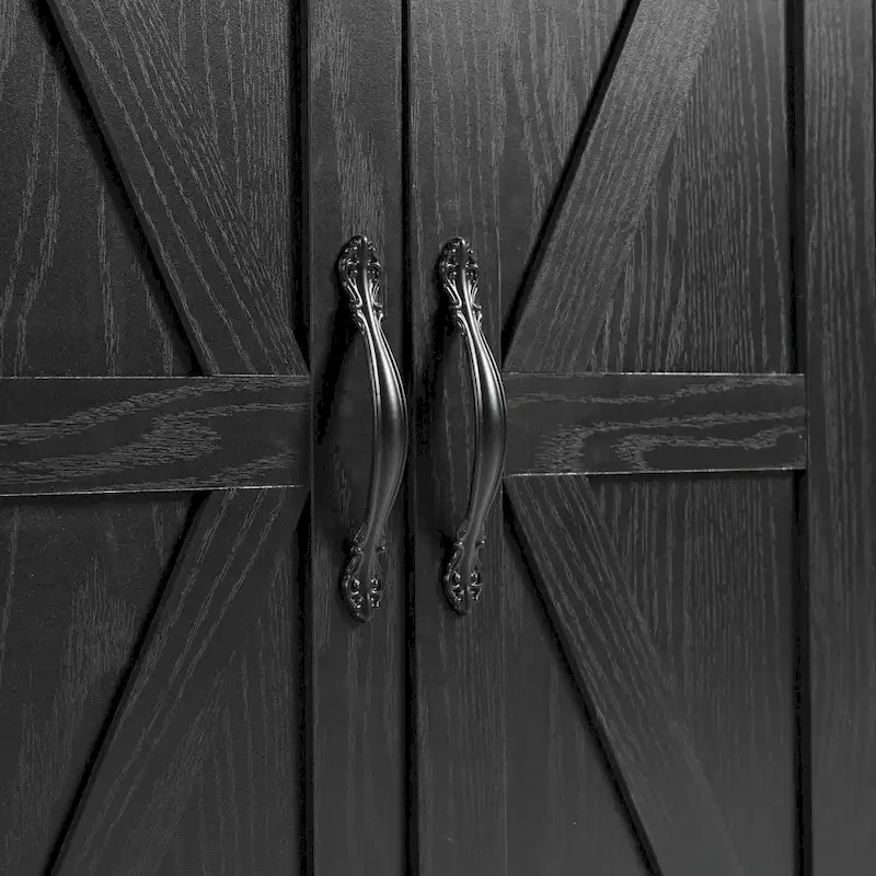53.5 Farmhouse Kitchen Island - Power Outlet, Drop Leaf, Spice Rack, Drawer, Rolling Cart on Wheels