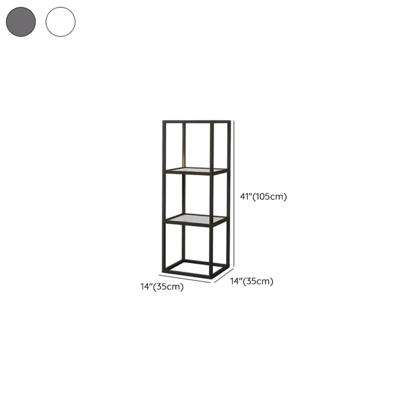 Modern Cube Open Metal Frame Black Bookcase