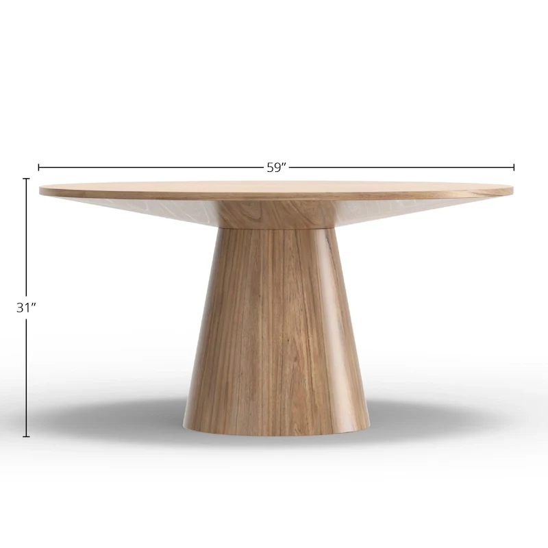 Round Solid Wood Dining Table, Natural