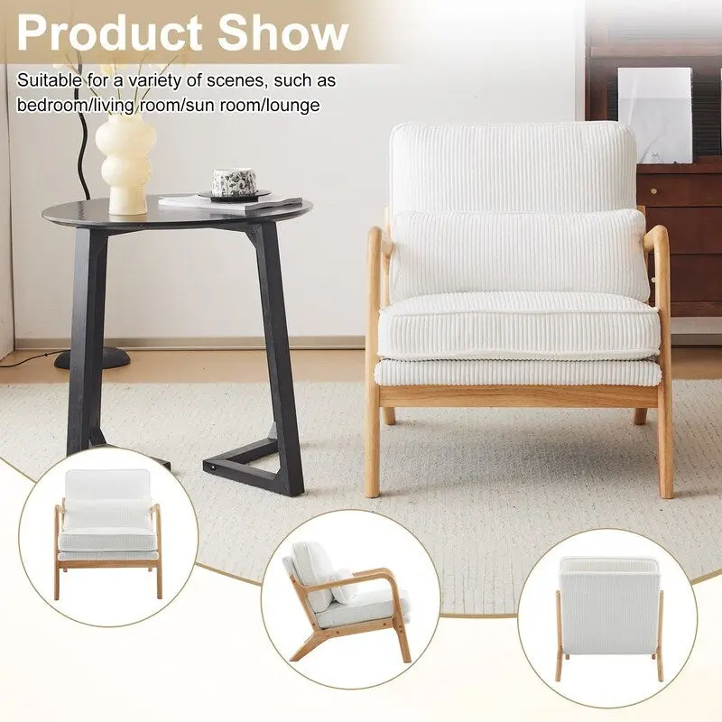 Upholstered Linen Blend Accent Chair