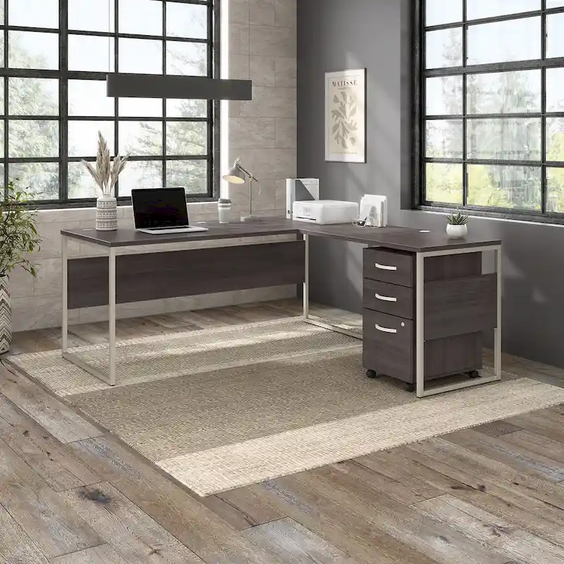 Hybrid 72W L Shaped Table Desk with Drawers by Bush Business Furniture