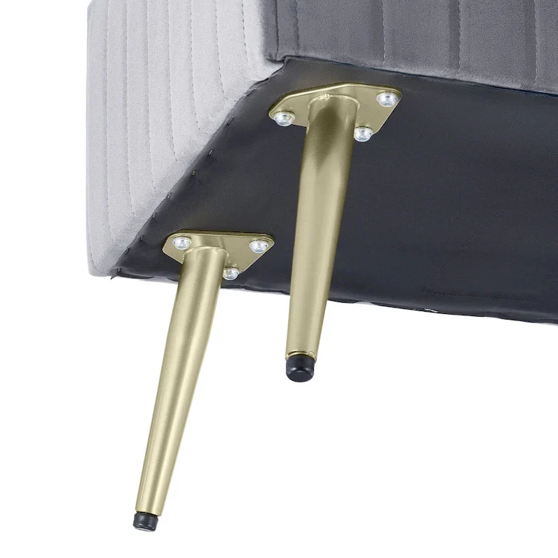 46  Modern Upholstered Bed and Entryway Bench with Padded Velvet Seat