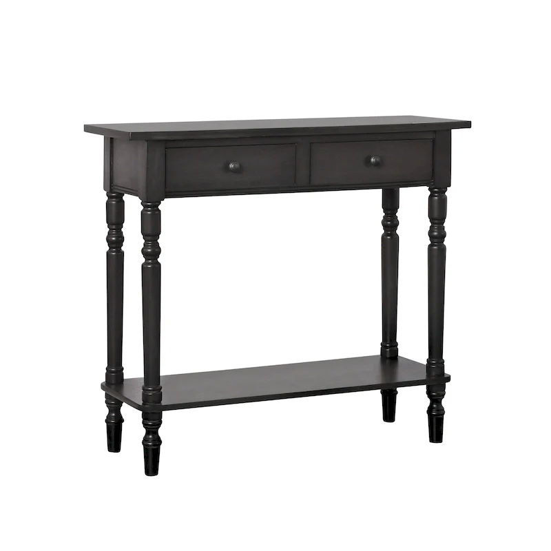 38-Inch Traditional Wood Console Table with 2 Drawers