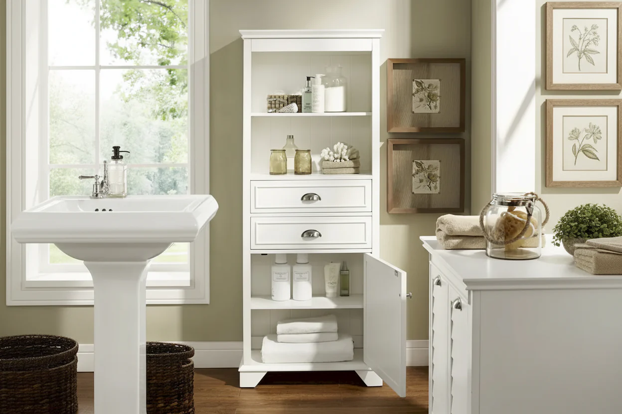Lydia Tall Cabinet in White
