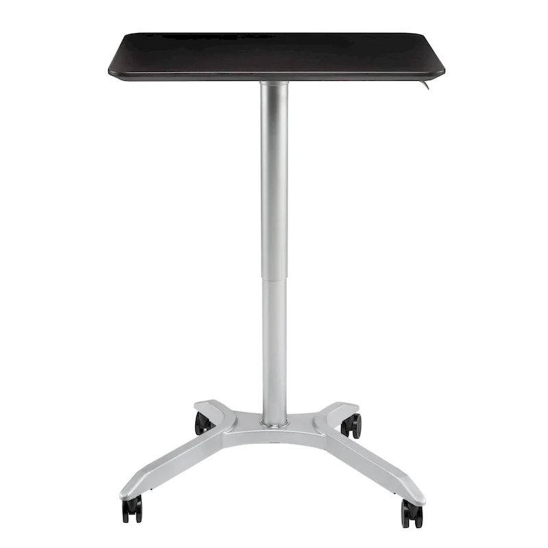 Espresso / White Pneumatic Sit-Stand Mobile Desk, Single User