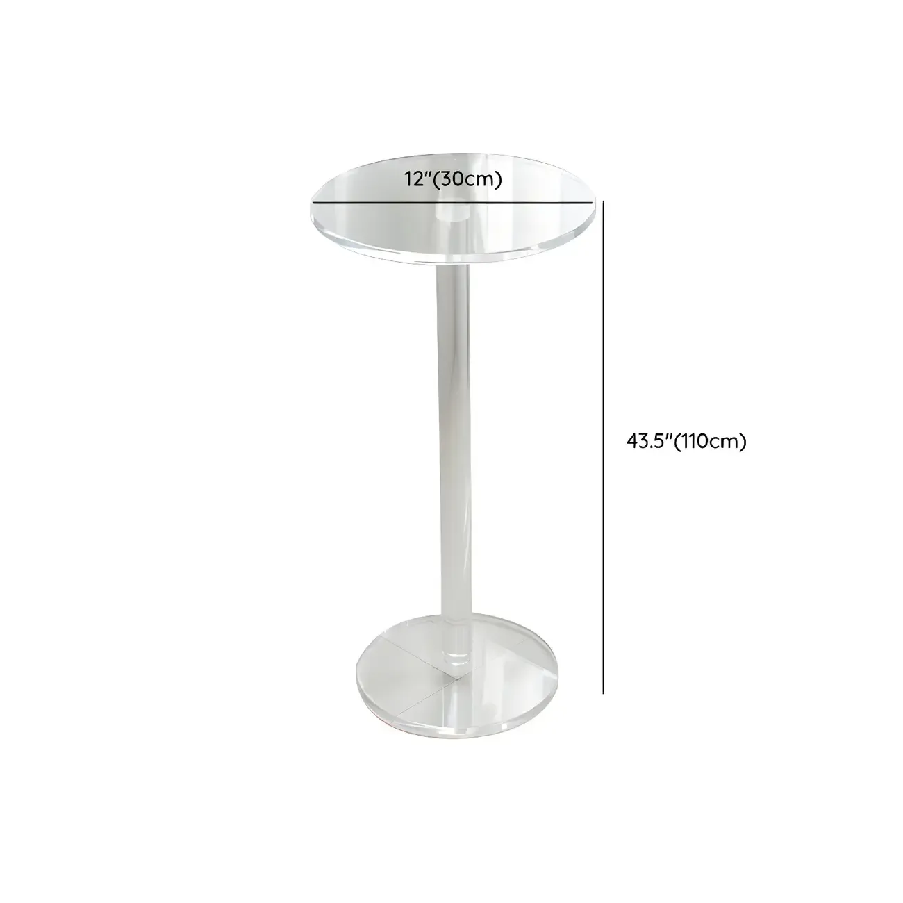 Modern Clear Acrylic Round Pedestal Bar Tables
