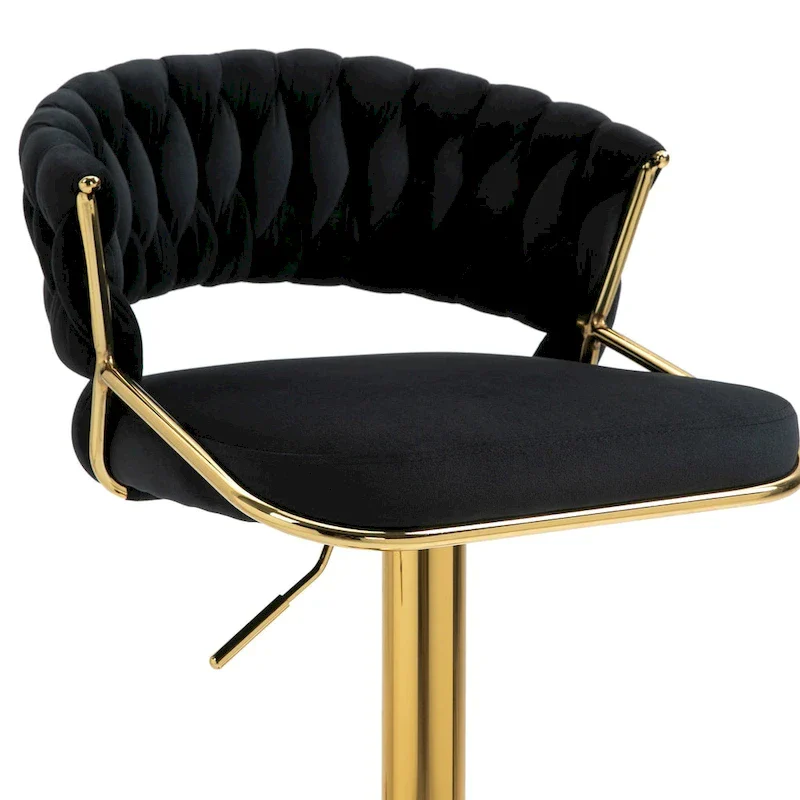 Set of 4 Bar Stool Adjustable Height with Swivel Seat