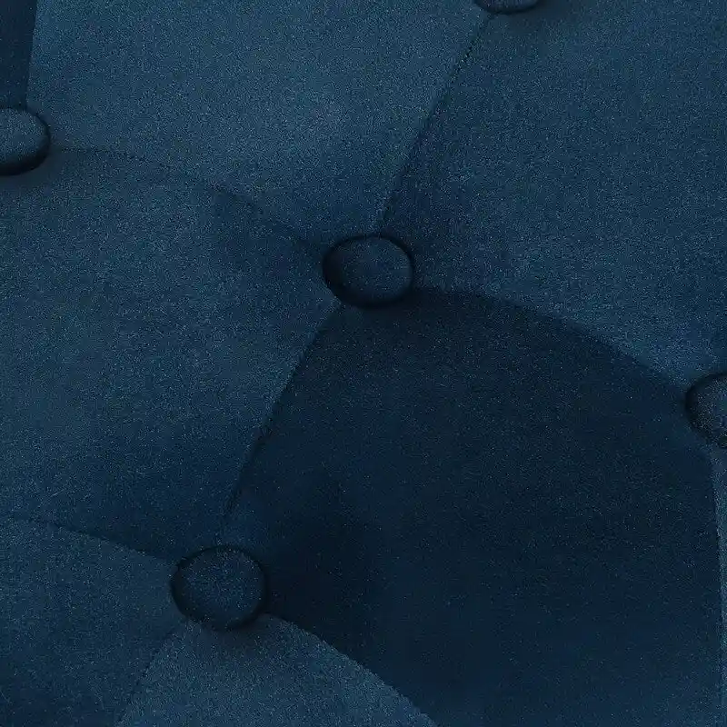 Adeco Tufted Round Ottoman - Upholstered Ottoman Footstool Foot Rest