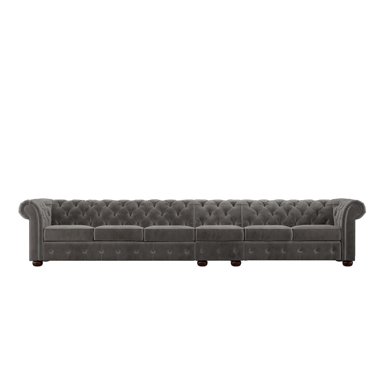 Knightsbridge Grey Extra Long Chesterfield Sofa by iNSPIRE Q Artisan
