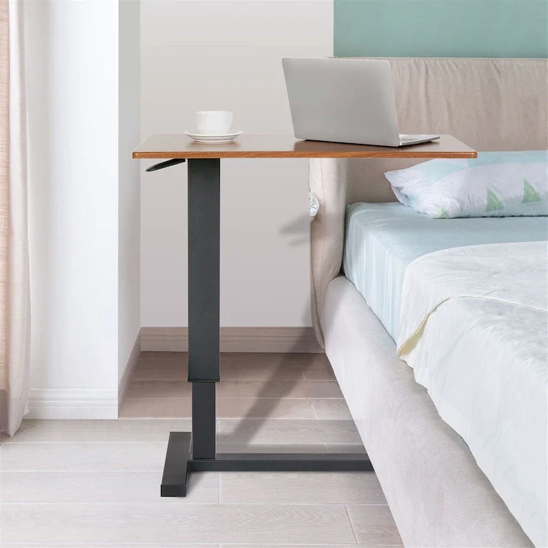 Rolling C Shape Laptop Adjustable Sofa Side Table Bedside Nightstand