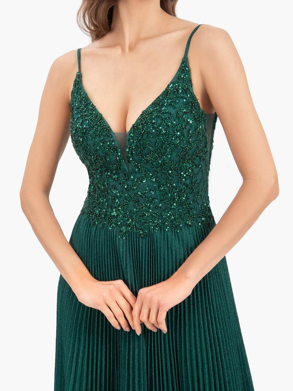 Rose Pink A-line Floor Length Glitter Jersey Prom Dress with Appliques and Sequins