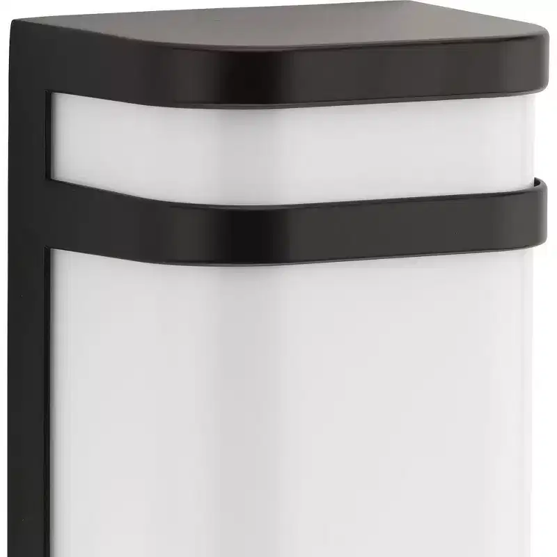 Progress Lighting Valera 1-Light LED Wall Lantern, Brushed Nickel, Matte White Acrylic Shade