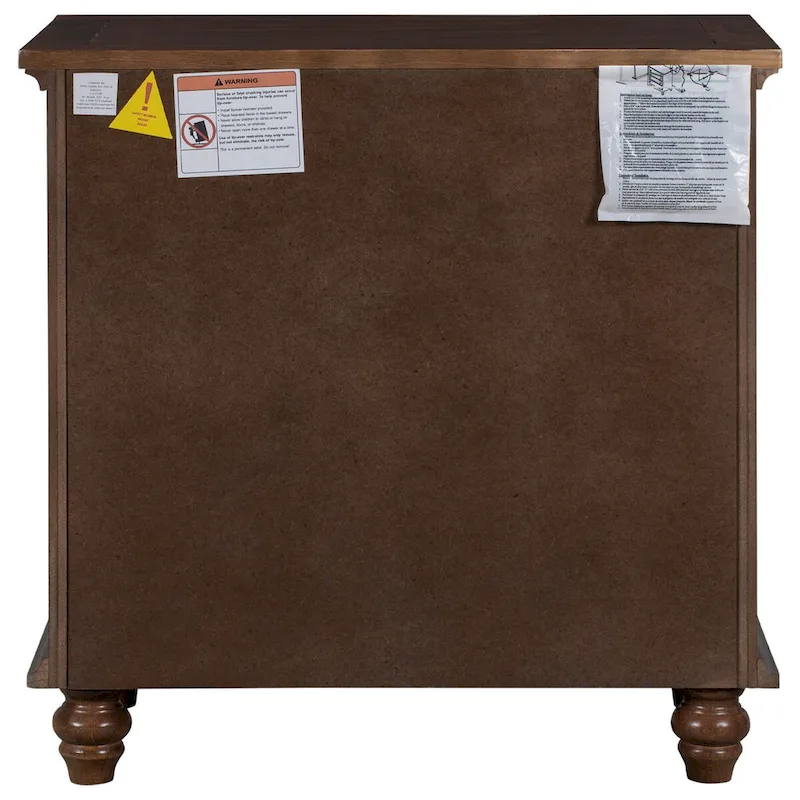 3-Drawer End Table - Solid Pine Wood Side Table with Pull-Out Tray, Ball Slide Drawers, Easy Assembly, 150 lbs Capacity