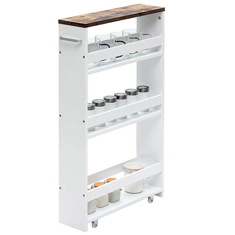 4 Tier Rolling Storage Trolley w/ Convenient Handle & Large Space