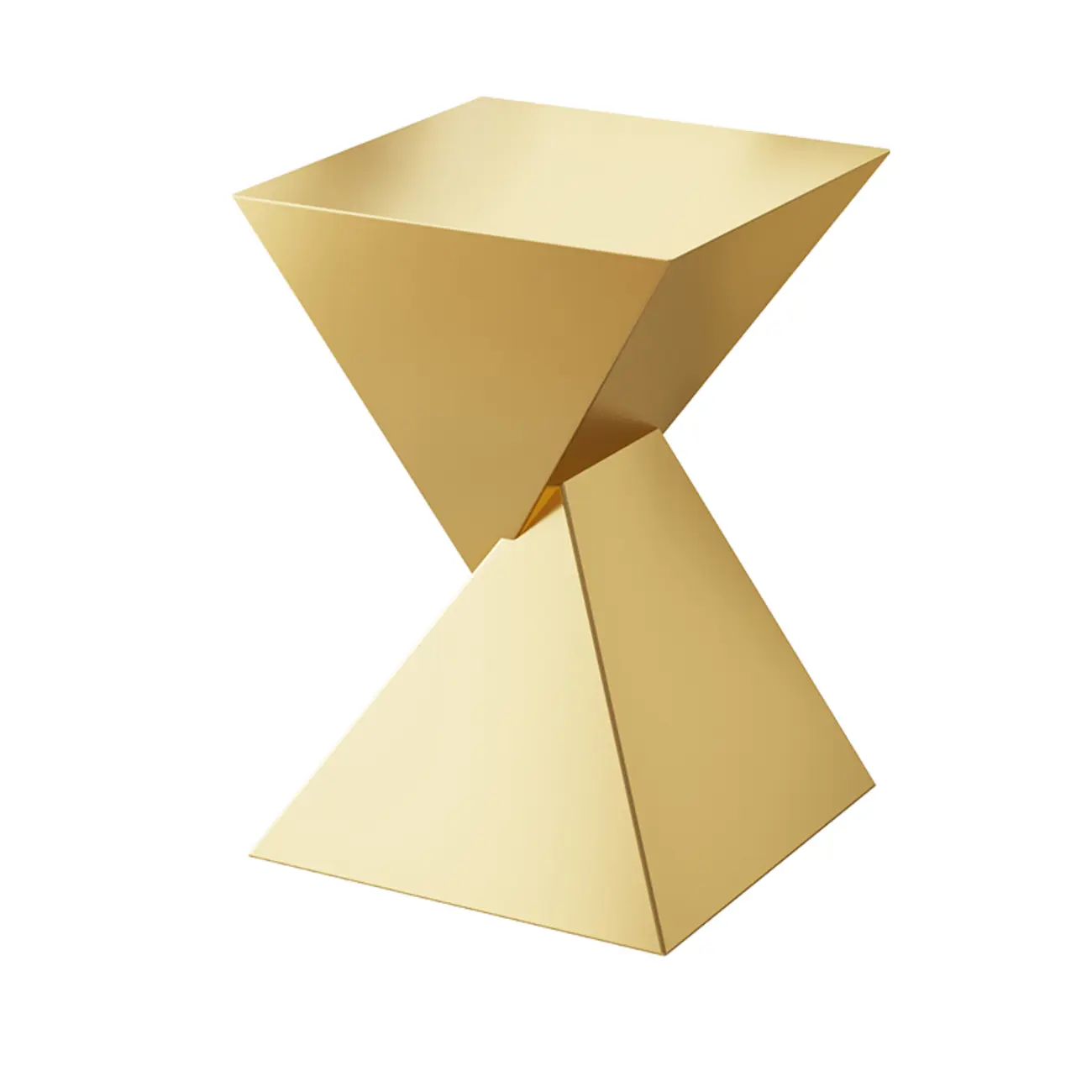 Living Room Black Iron Stone Twisted Side Table