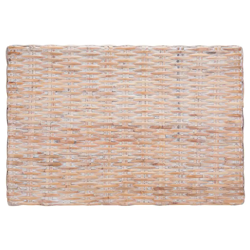 SAFAVIEH Caron Washed Natural Wicker Bench - 41  W x 28  D x 12  H - 41Wx28Dx12H