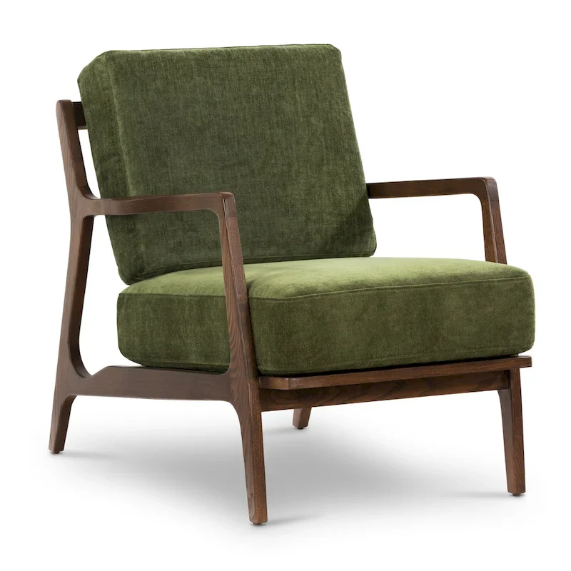 Poly & Bark Verity 25 Fabric Lounge Chair - Solid Wood Frame