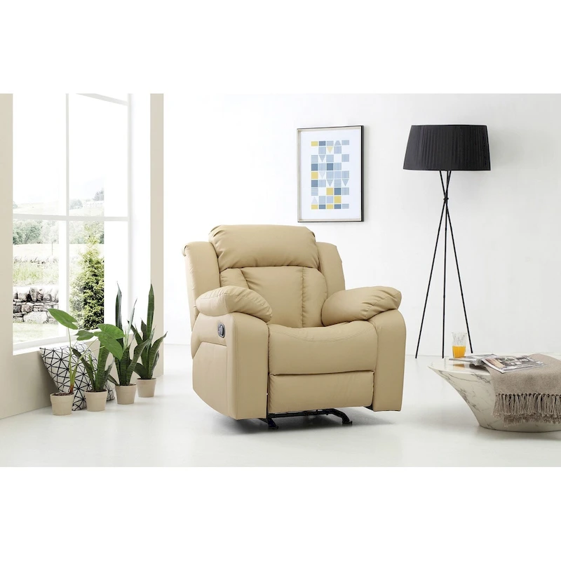 Daria Faux Leather Upholstery Reclining Chair - 38L x 37W x 41H