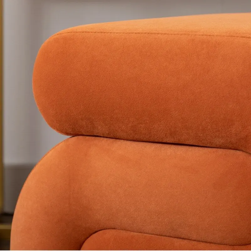 Velvet Fabric S-shape Ottoman Makeup Stool Footstool