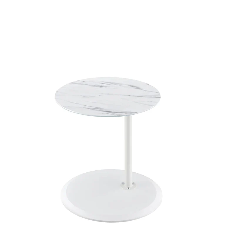 End Table with Height Adjustable Marble Textured Top