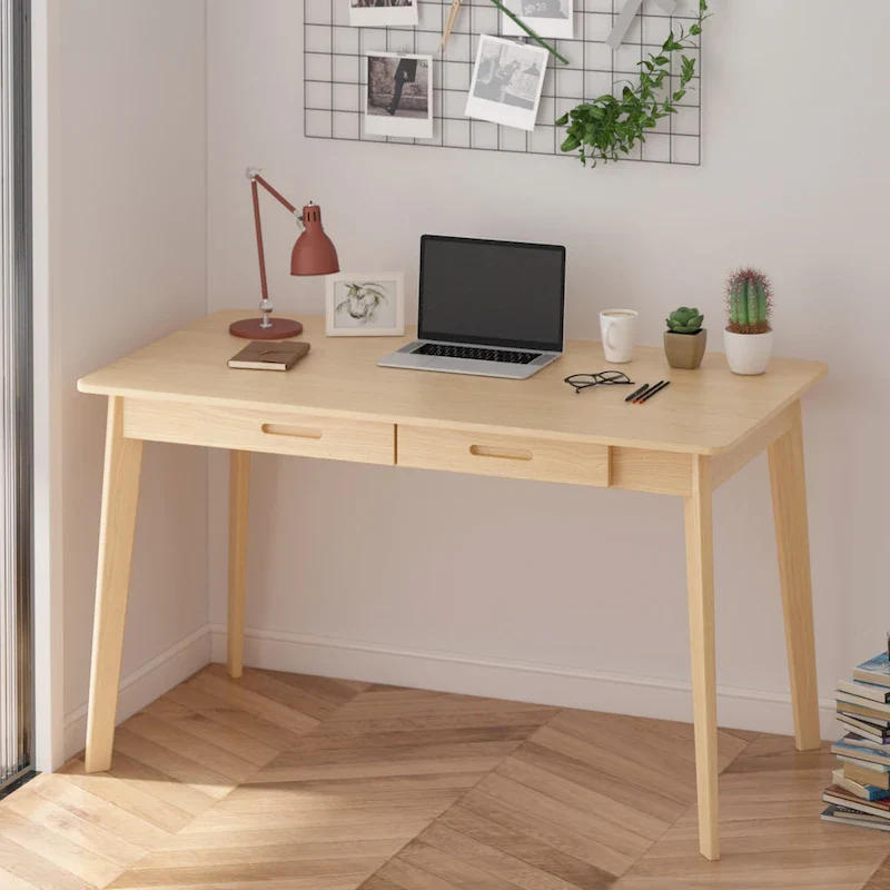 Writing Desk with 2 Drawers - Wood Legs - 47 Inch
