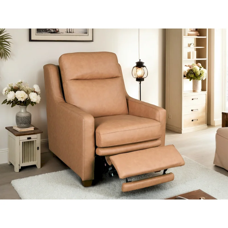 Genuine Leather Recliner Sofa 33 Triple-Motor Power Zero-Wall Reclining Couch with USB&USB-C Port