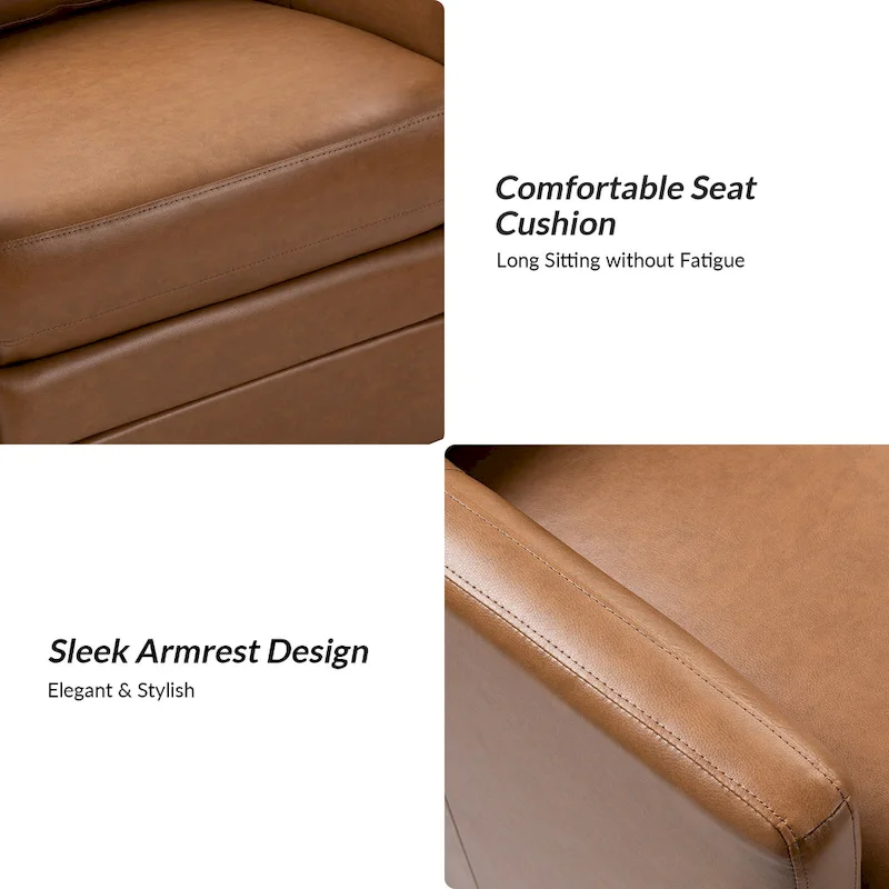 Terrance Transitional Swivel Faux Leather Barrel Chair with Metal Base Set of 2