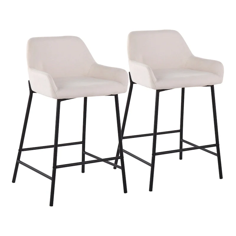Carbon Loft Galotti Black Fixed-Height Upholstered Counter Stool - Set of 2