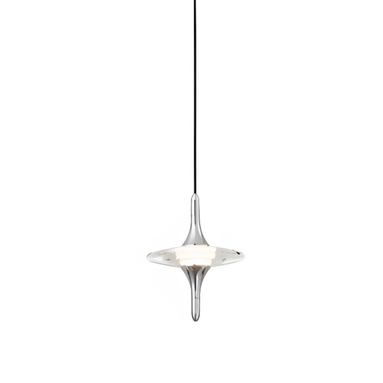Modern Silver Metal Geometric Crystal Pendant Light