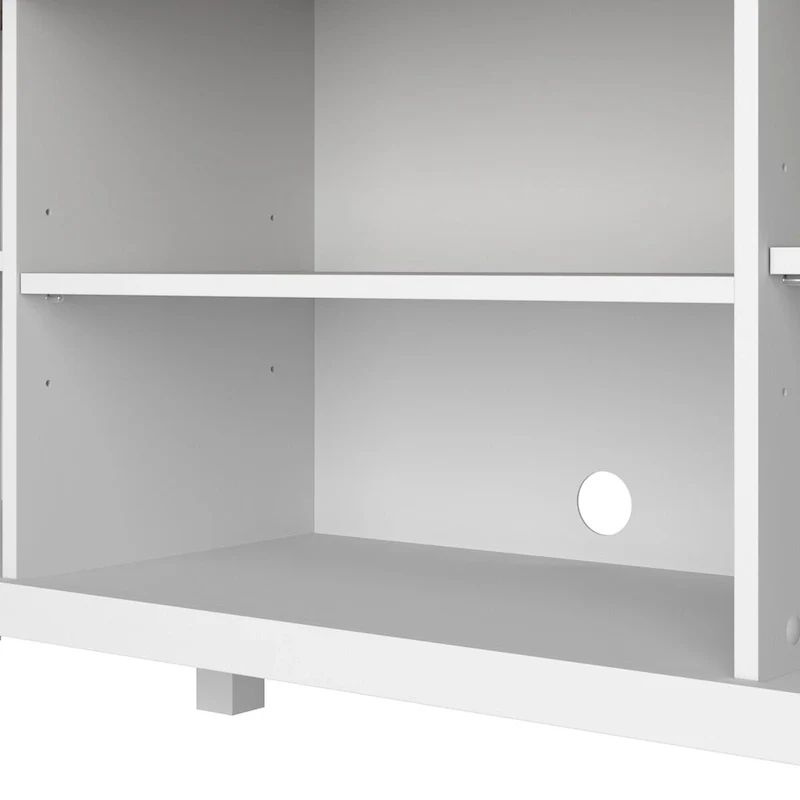 Bush Furniture Mayfield Farmhouse 60W TV Stand with Bookcases.