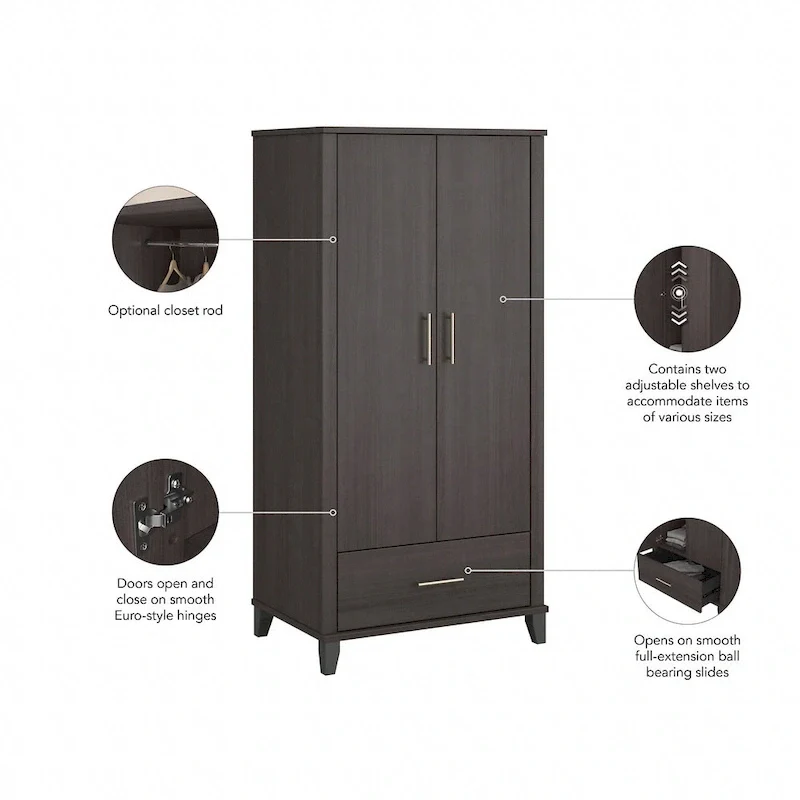 Somerset Large Armoire Cabinet by Bush Furniture