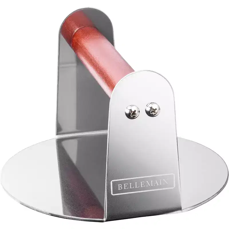 Bellemain 6 Stainless Steel Smash Burger Press with Wooden Handle Perfect for Grill & Griddle