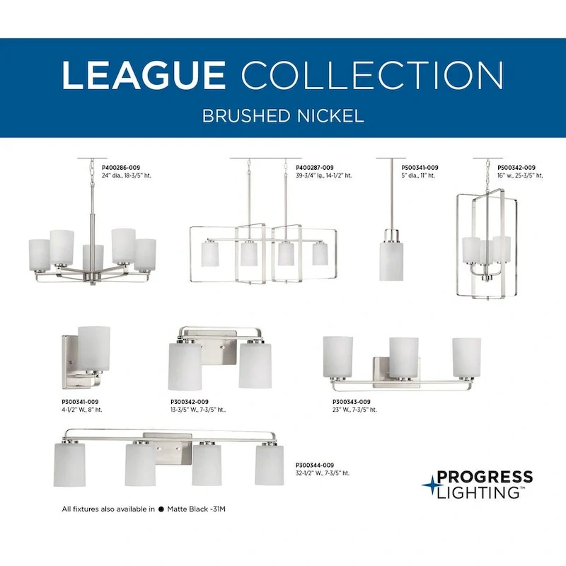 League Collection One-Light Brushed Nickel Farmhouse Mini-Pendant - 5 in x 5 in x 11 in