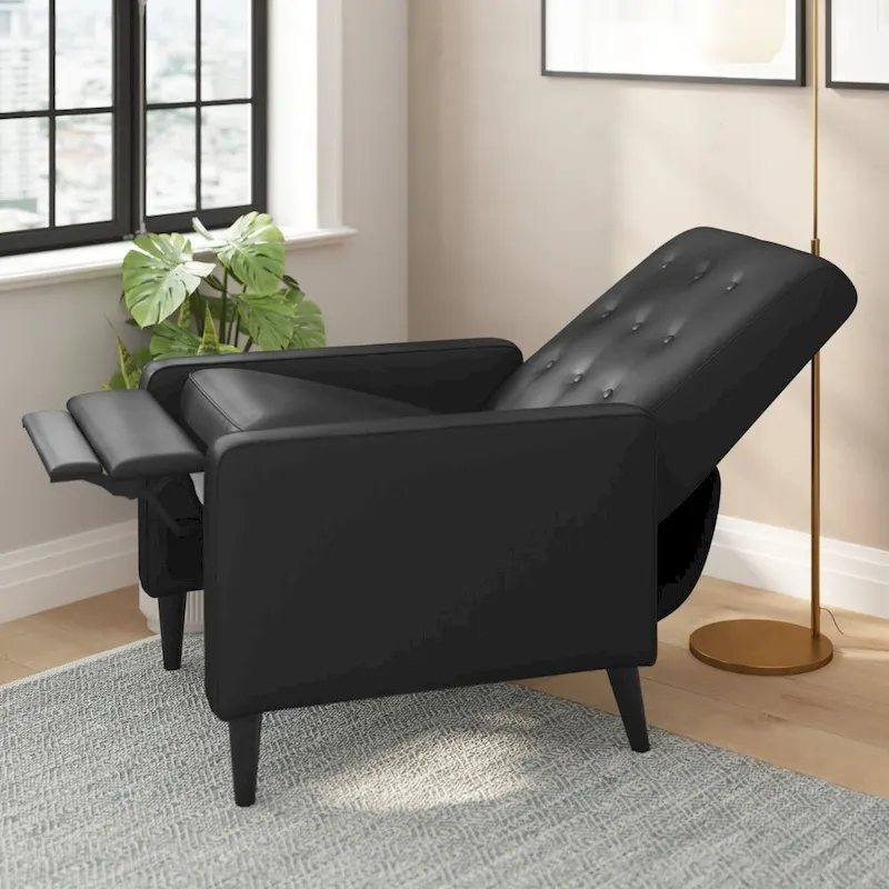 Pushback Recliner with Button Tufted Back
