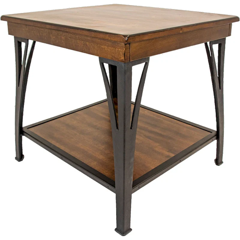 Copper Finish 1-Shelf End Table
