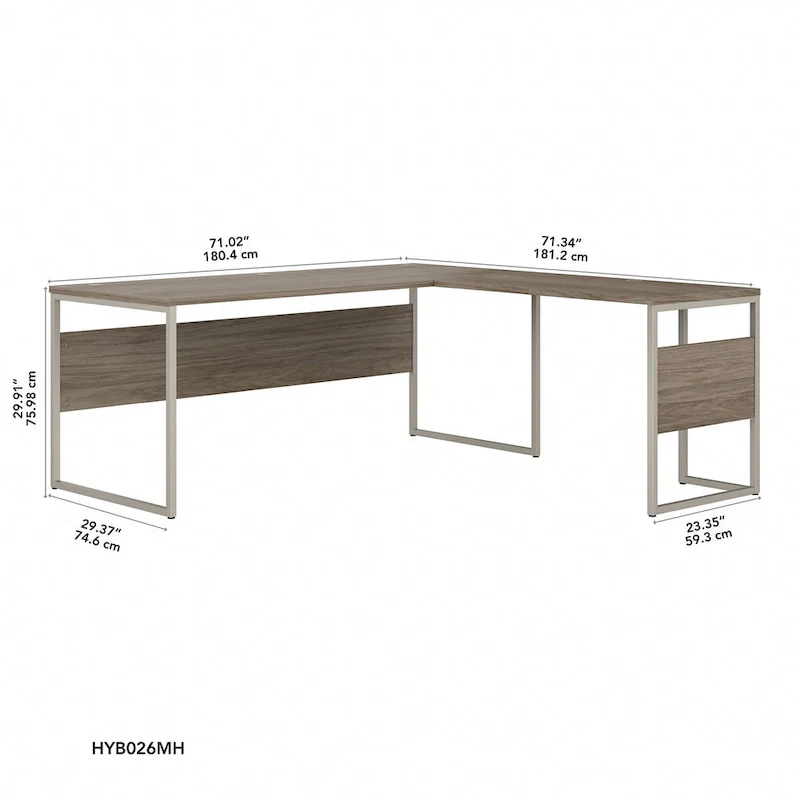 72W x 30D L Shaped Table Desk