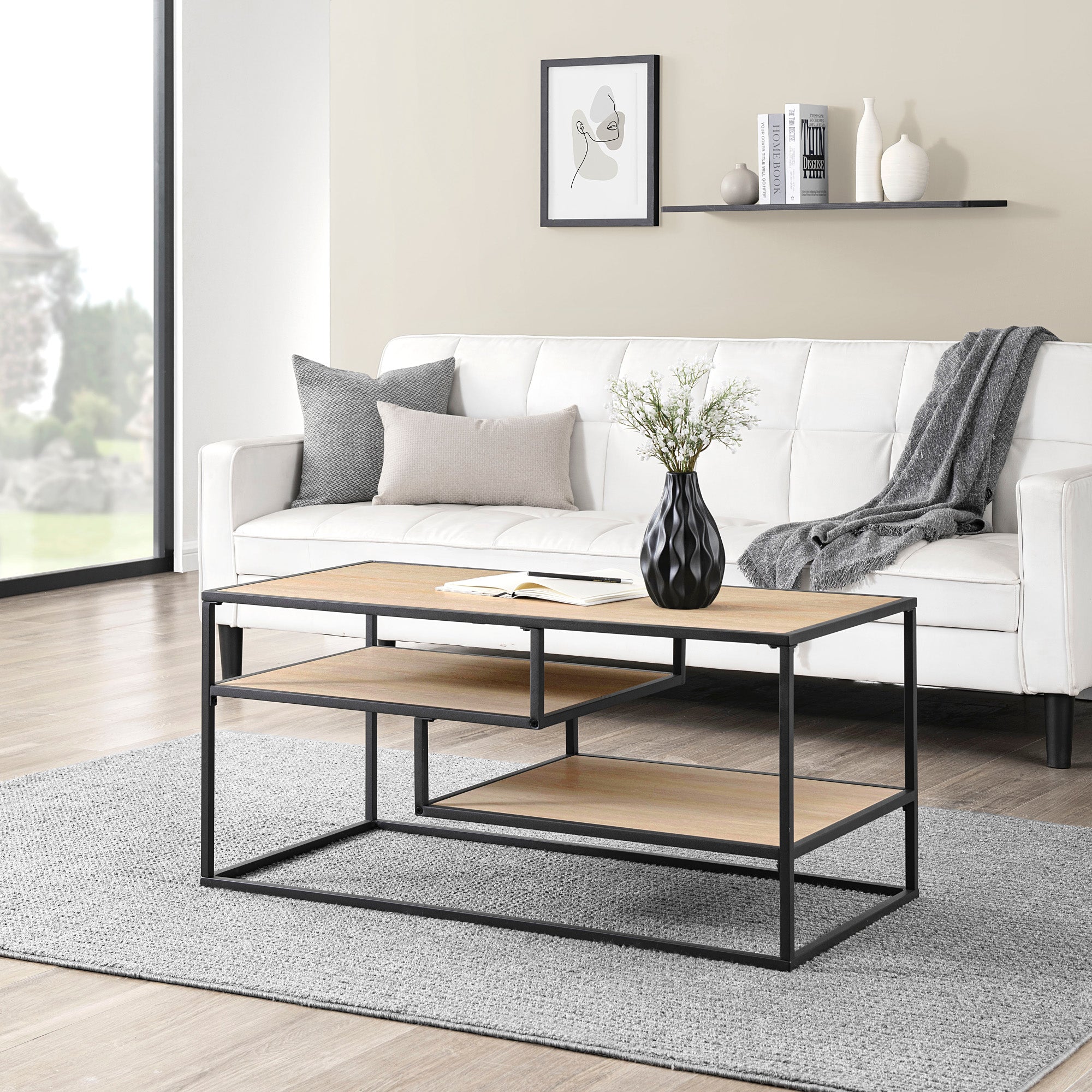 Maya 40 Contemporary Metal Coffee Table