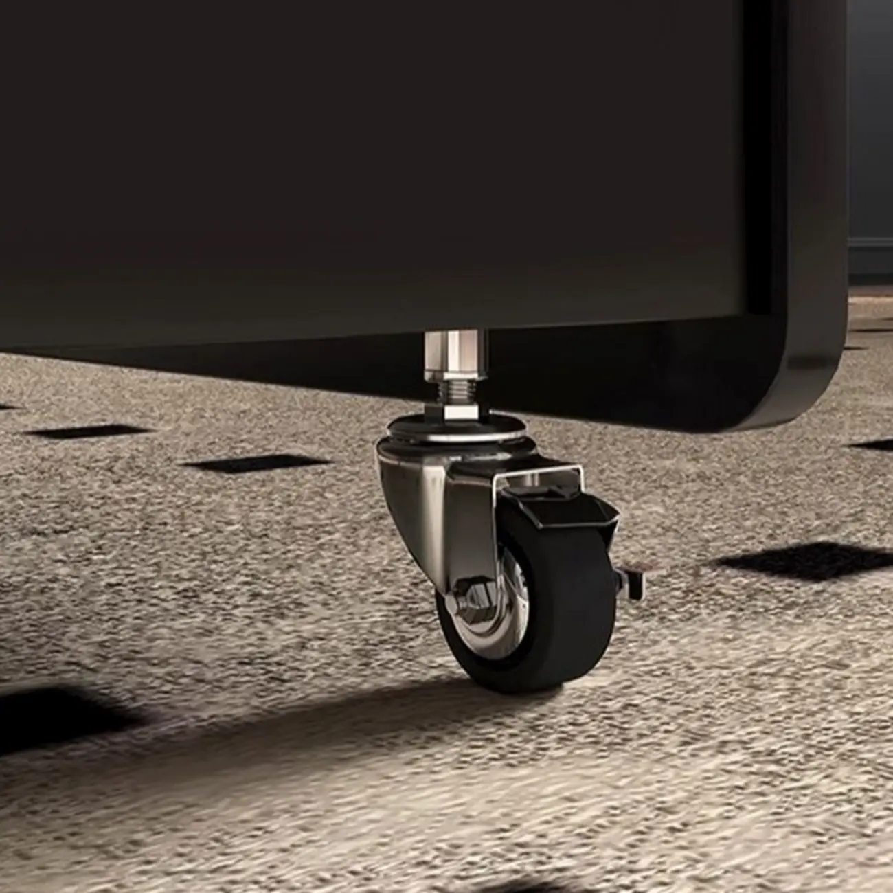 Adjustable Modern Nut-brown Wood Rolling Coffee Table