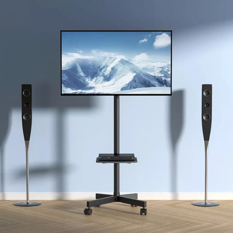 TV Stand Mobile Cart for 23-60 TVs with Wheels & A Tray - 62 inches