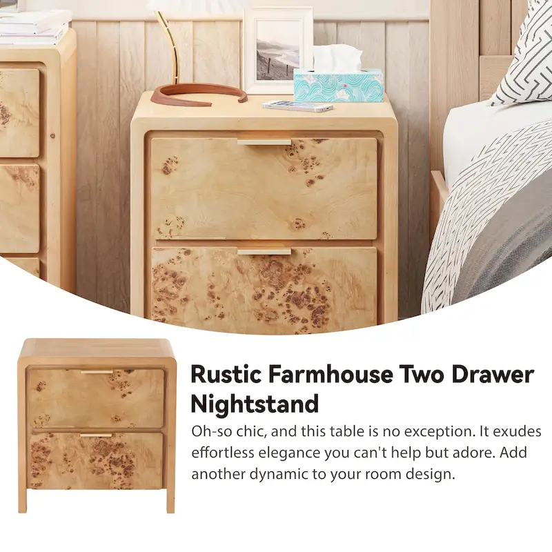 Brown Rustic Farmhouse Fully-Assembled Dresser with Wood Grain Drawers