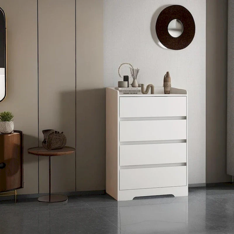 White 4-Drawer Storage Cabinet