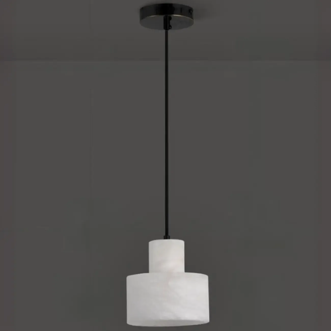 Unique White Cylinder Alabaster Kitchen Pendant Light