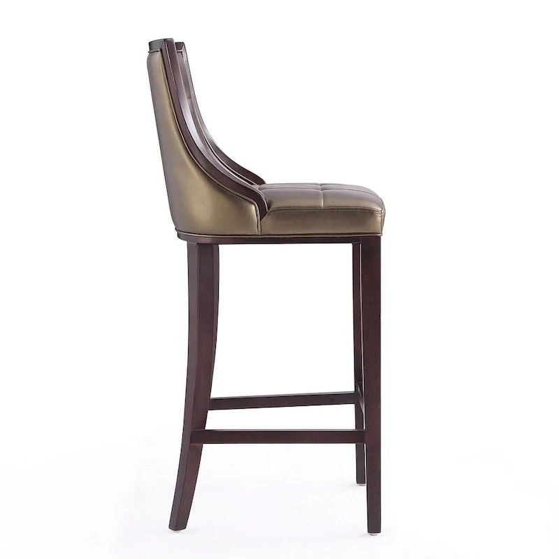 45 in. Walnut Beech Wood Bar Stool (Set of 2)