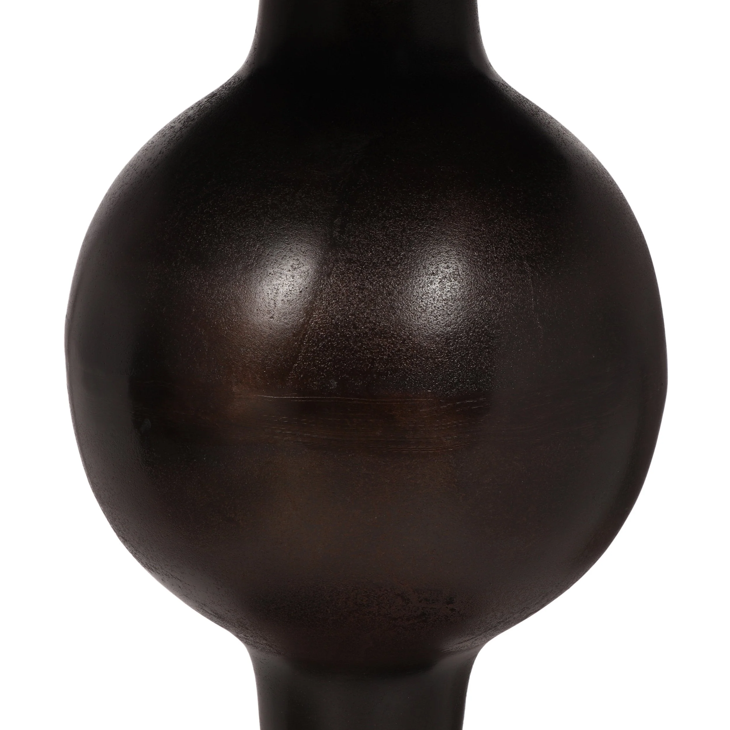 Modern Handcrafted Aluminum Round Dining Table, Raw Bronze - NH112513