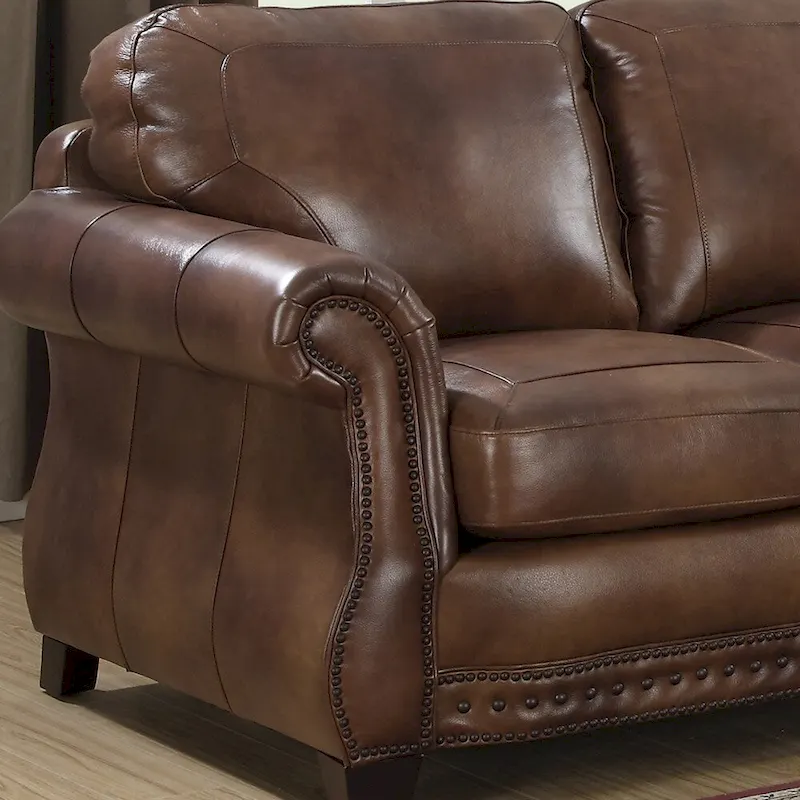 Cognac Brown Premium Top Grain Italian Leather Sofa