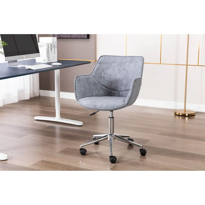Adjustable Office Chair, Microfiber, Chrome Base